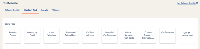 customization options in returnly’s merchant returns portal