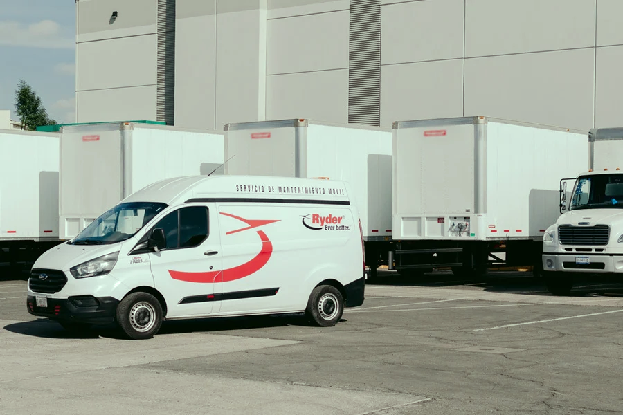 commercial van at a parking site